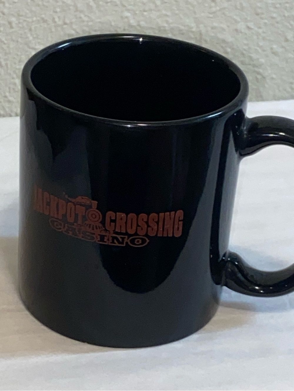 10/$50 !it jeans Black Coffee Mug with Red Jackpot Design